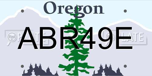 ABR49E Oregon License Plate
