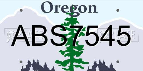 ABS7545 Oregon License Plate