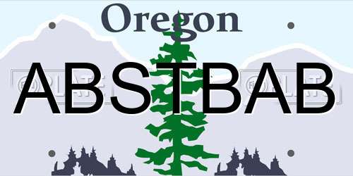 ABSTBAB Oregon License Plate