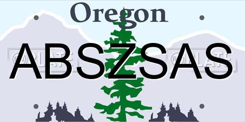 ABSZSAS Oregon License Plate
