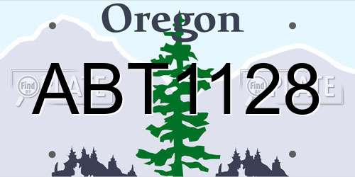 ABT1128 Oregon License Plate
