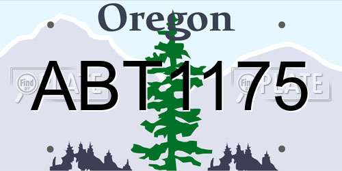 ABT1175 Oregon License Plate