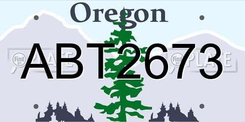 ABT2673 Oregon License Plate