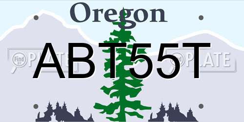 ABT55T Oregon License Plate