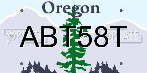 ABT58T Oregon License Plate