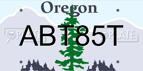 ABT85T Oregon License Plate