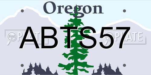 ABTS57 Oregon License Plate