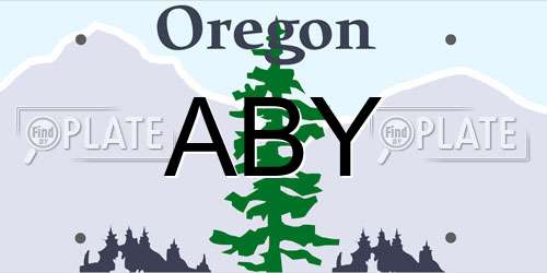 ABY Oregon License Plate