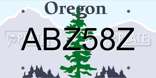 ABZ58Z Oregon License Plate