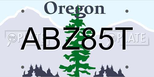 ABZ85T Oregon License Plate