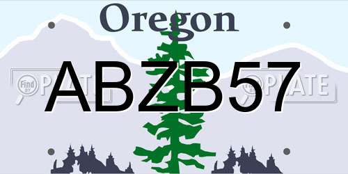 ABZB57 Oregon License Plate