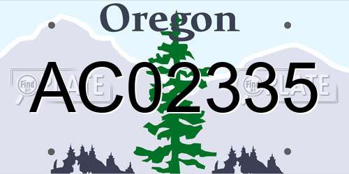 AC02335 Oregon License Plate