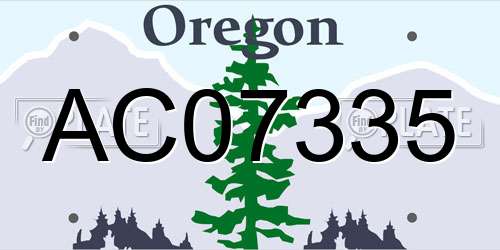 AC07335 Oregon License Plate