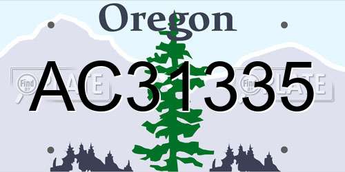 AC31335 Oregon License Plate