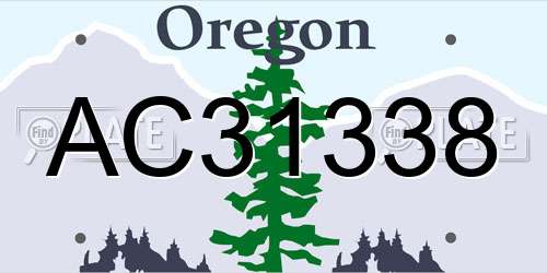 AC31338 Oregon License Plate
