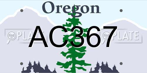 AC367 Oregon License Plate