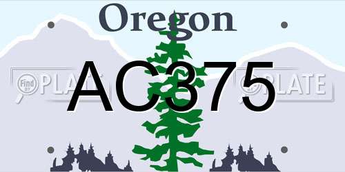 AC375 Oregon License Plate