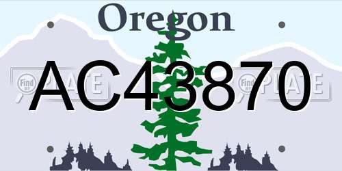 AC43870 Oregon License Plate