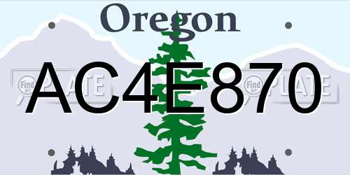 AC4E870 Oregon License Plate