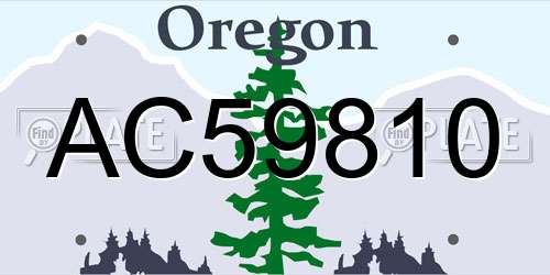 AC59810 Oregon License Plate