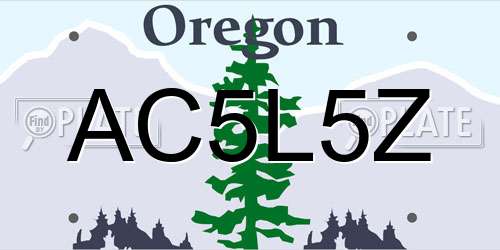 AC5L5Z Oregon License Plate