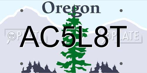 AC5L8T Oregon License Plate