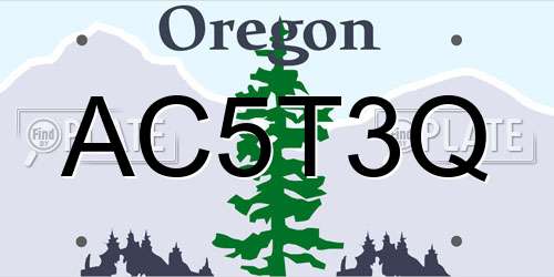 AC5T3Q Oregon License Plate
