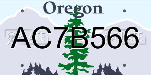 AC7B566 Oregon License Plate