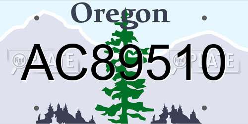 AC89510 Oregon License Plate
