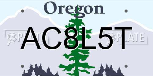 AC8L5T Oregon License Plate