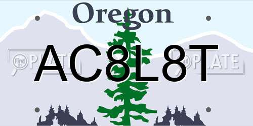 AC8L8T Oregon License Plate