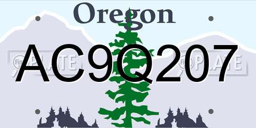 AC9Q207 Oregon License Plate