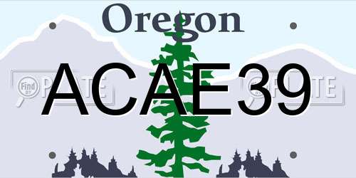 ACAE39 Oregon License Plate