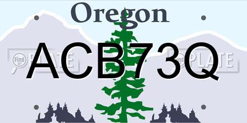 ACB73Q Oregon License Plate