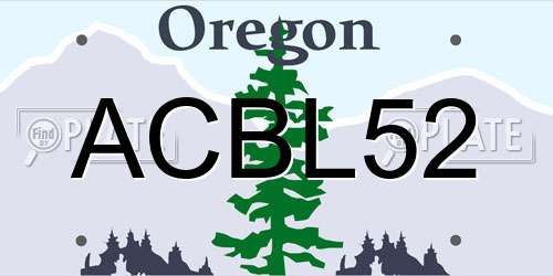 ACBL52 Oregon License Plate