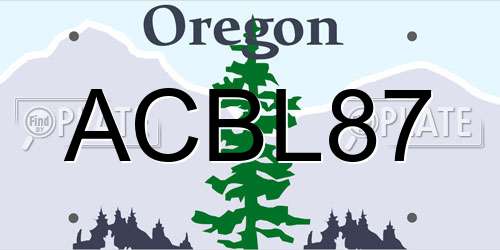 ACBL87 Oregon License Plate
