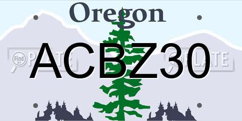 ACBZ30 Oregon License Plate