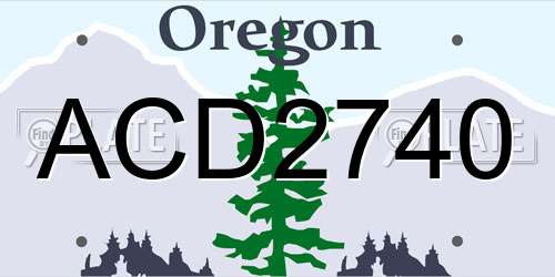 ACD2740 Oregon License Plate
