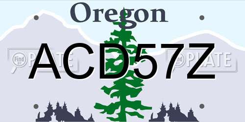 ACD57Z Oregon License Plate