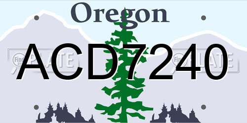 ACD7240 Oregon License Plate