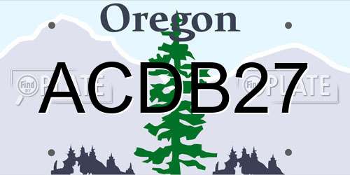 ACDB27 Oregon License Plate