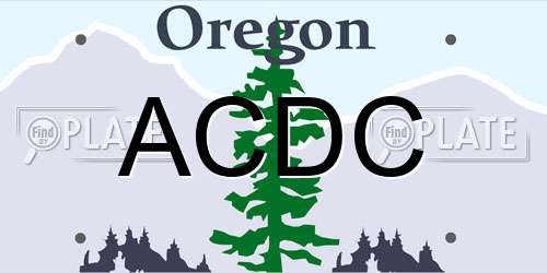 ACDC Oregon License Plate