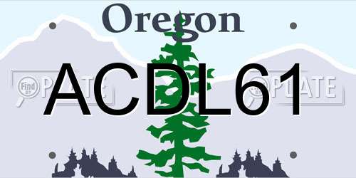 ACDL61 Oregon License Plate