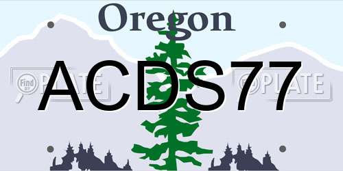 ACDS77 Oregon License Plate