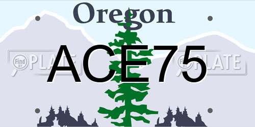 ACE75 Oregon License Plate