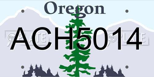 ACH5014 Oregon License Plate