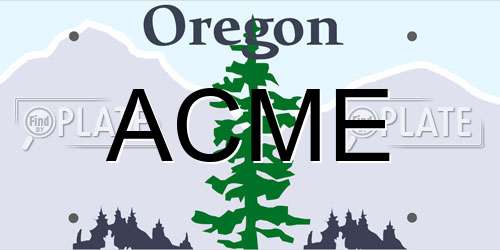 ACME Oregon License Plate