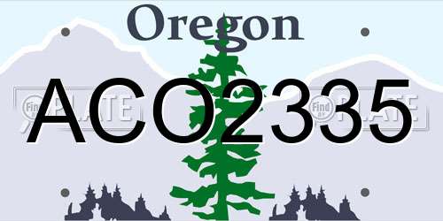 ACO2335 Oregon License Plate