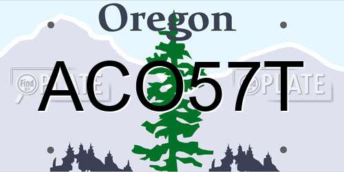 ACO57T Oregon License Plate