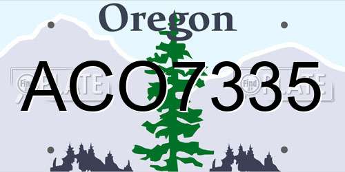 ACO7335 Oregon License Plate